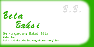bela baksi business card
